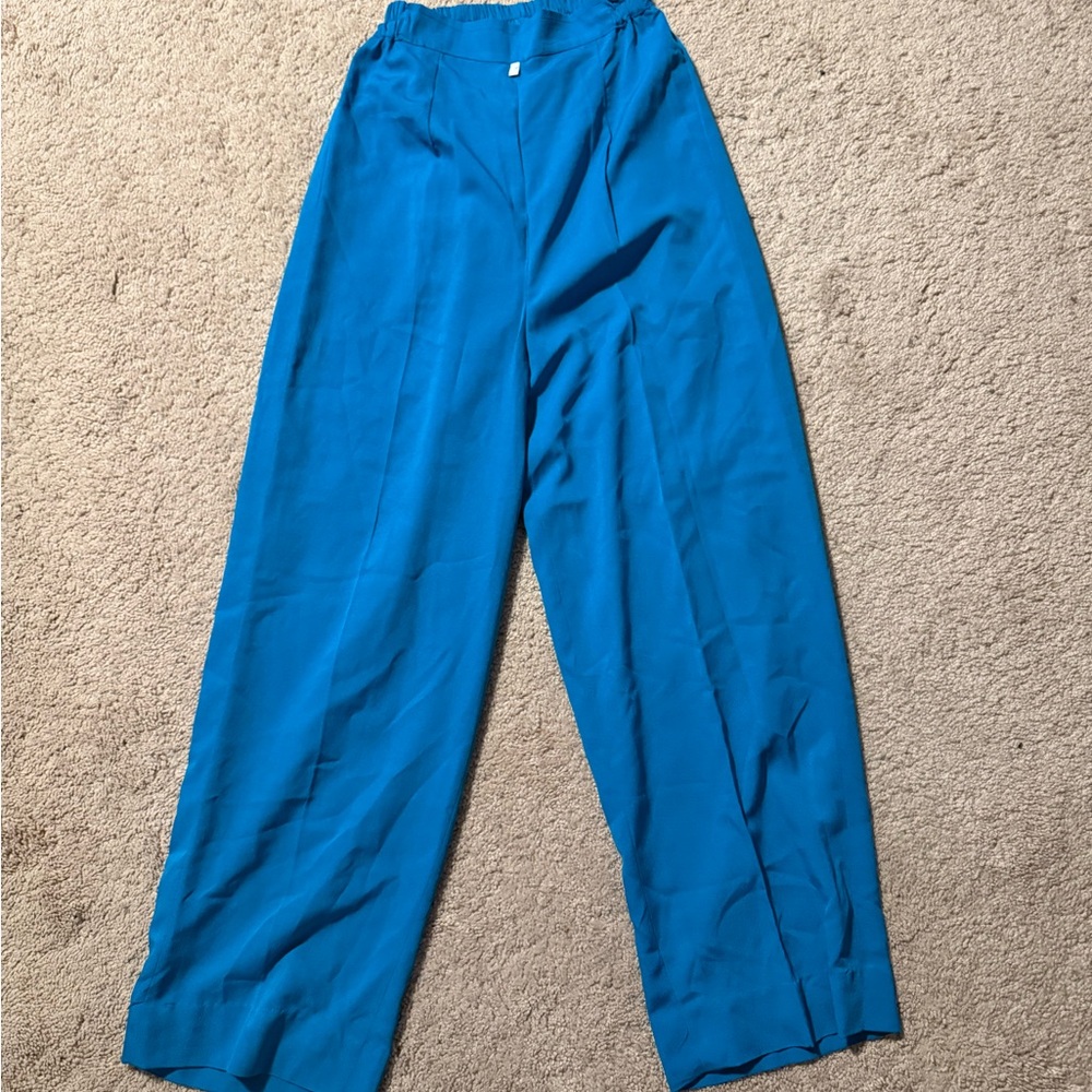 Vibrant Blue Wide-Leg Pants